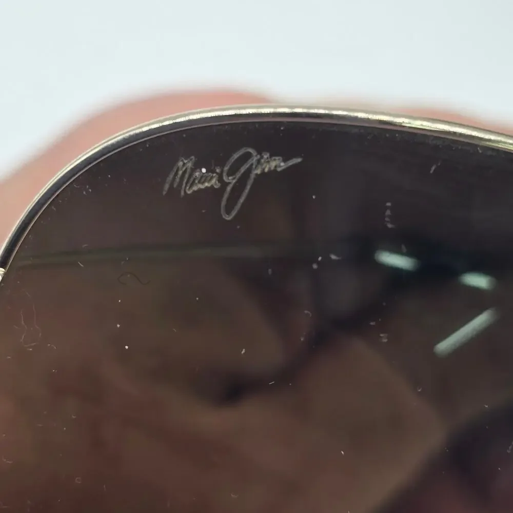 Maui Jim Mavericks MJ-264-16 Aviator Sunglasses Gold Rim Frame Japan and Case